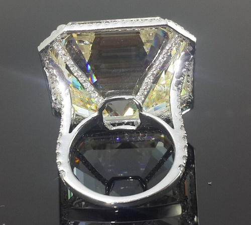 30 Ct Certified Treated Off White Diamond Engagement Ring with Accent.925 Silver - Picture 6 of 9