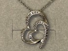*NEW ITEM* ZALES Jewelers Sterling Silver 2 Heart Shaped Diamond Necklace 18 In — photo 6