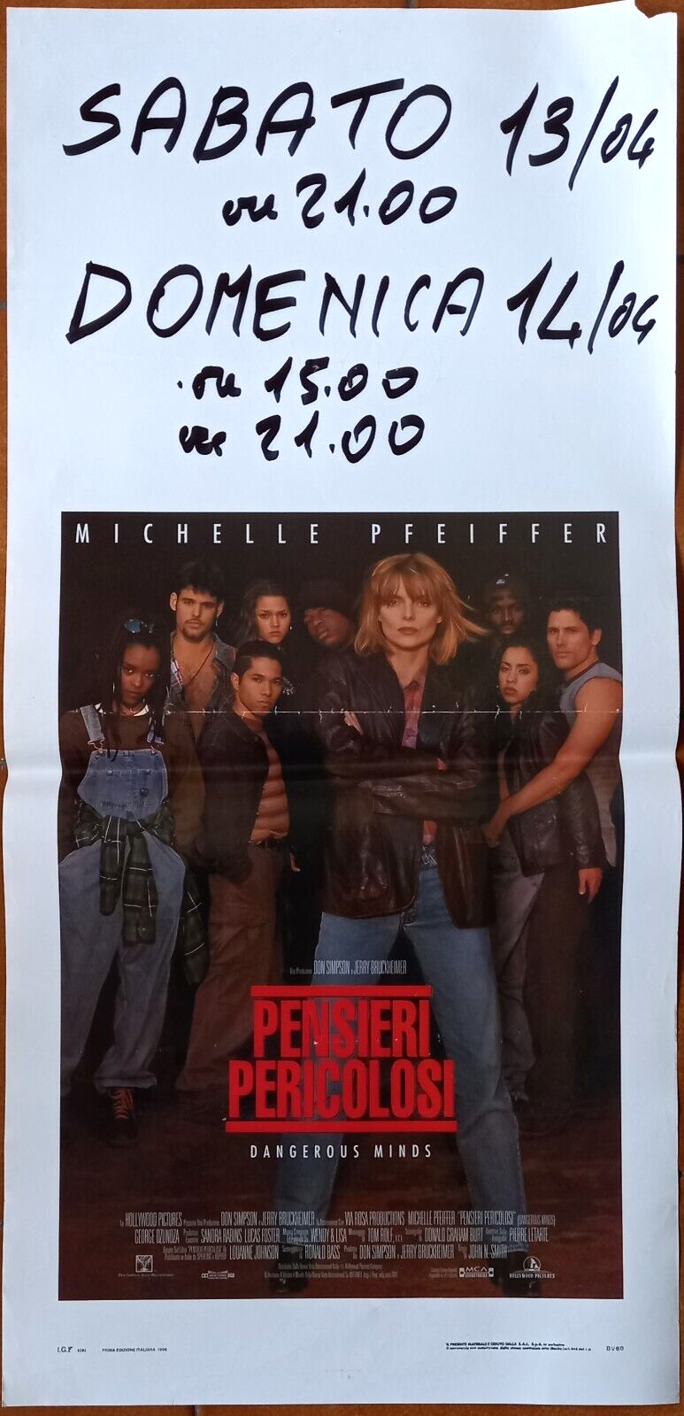 Locandina originale film Pensieri pericolosi (1995) - Regia di John N. Smith