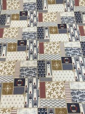 Fryetts COAST Blue Seaside/Nautical Cotton Fabric for Curtain/ Upholstery/Craft