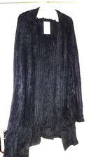 Long Tall Sally Navy Fluffy Teddy Bear Open Front Oversized Coat Size 10/12