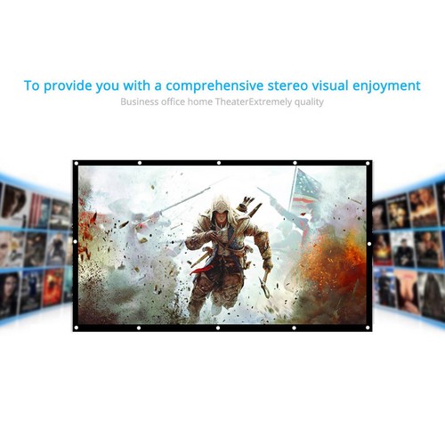 150'' Projector Screen 16:9 Foldable Wall Mounted for Home Theater Movie Y4K8 - Picture 9 of 12