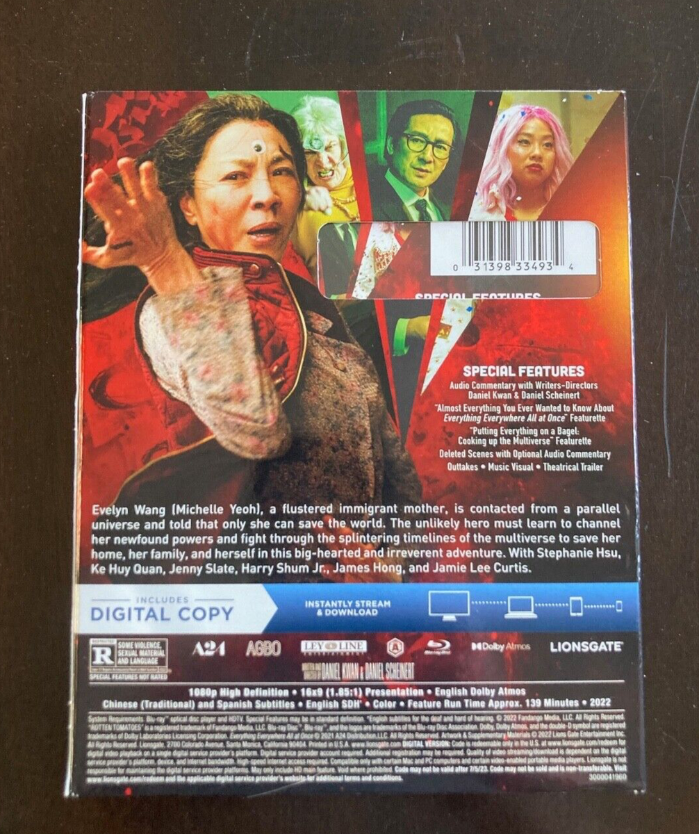 EVERYTHING EVERYWHERE ALL AT ONCE BLU RAY WITH SLIP COVER NICE