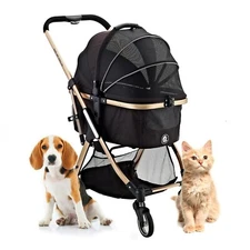 ENZO Pet Stroller Pista Super-Lightweight 3-In-1 Stroller For Small/Medium Dogs