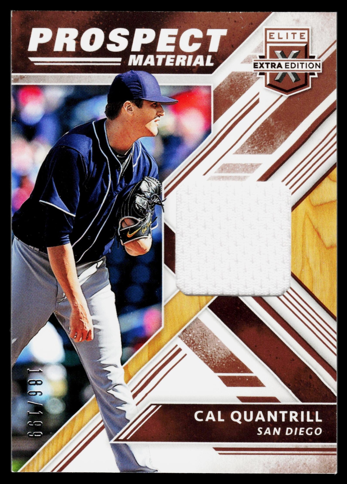 Cal Quantrill San Diego Padres Patch 2018 Panini America Card No.PM-CQ