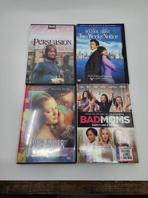 Lot of 4 DVD's Persuasion Two Weeks Notice Ever After Bad Moms Pre-owned