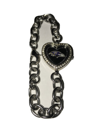 Baltimore Ravens NFL Heart Stainless-Steel Bracelet Watch by Game Time NEW Watch: My Baltimore Ravens Ultimate Fan Womens Watch main image 4