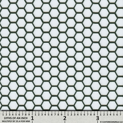CCG UNIVERSAL 16'' x 48'' PERF HEXAGON GRILL MESH SHEET FLAT BLACK POWDER COAT