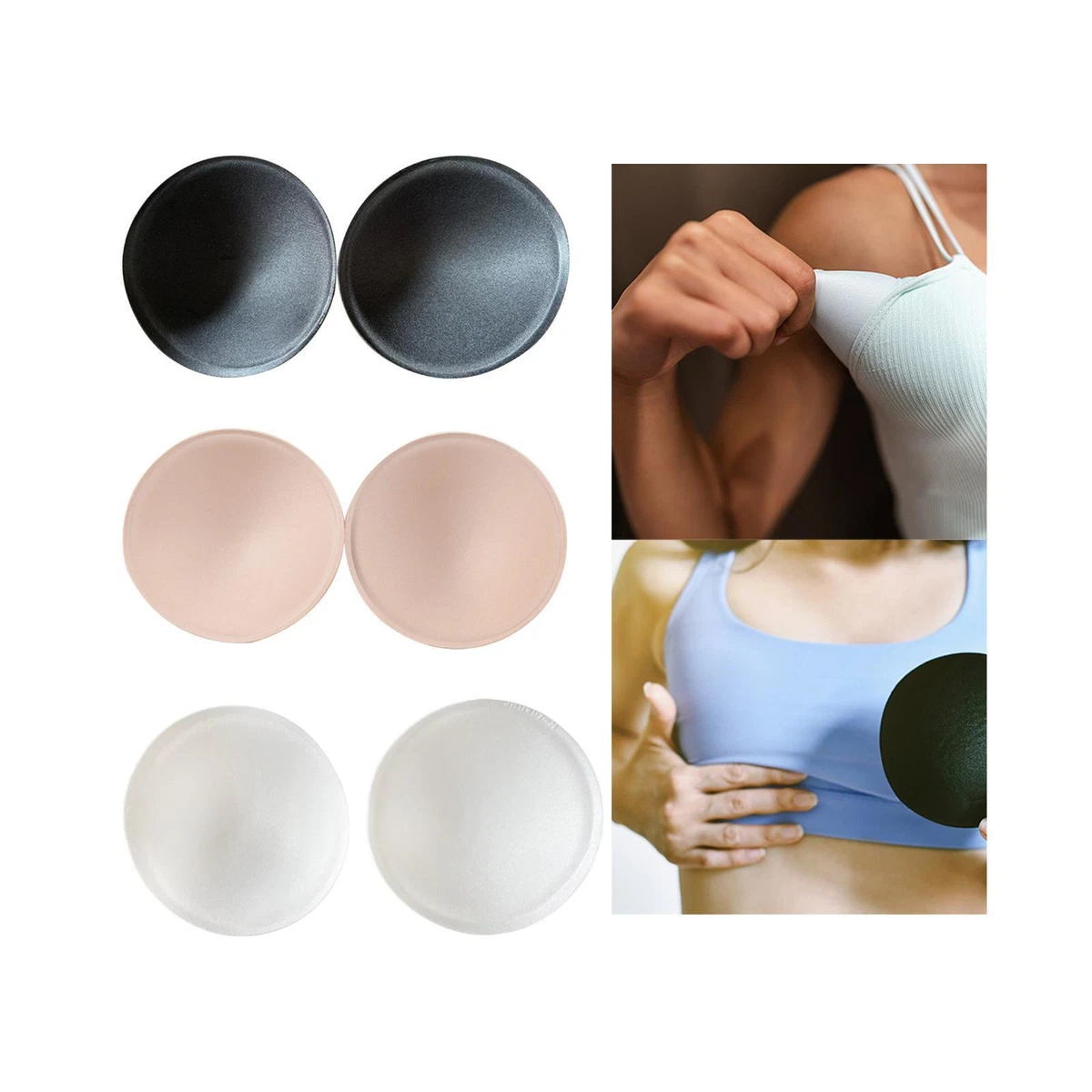 Round Bra Pads Inserts Round Bra Cups Inserts Replacement Pads for Sports