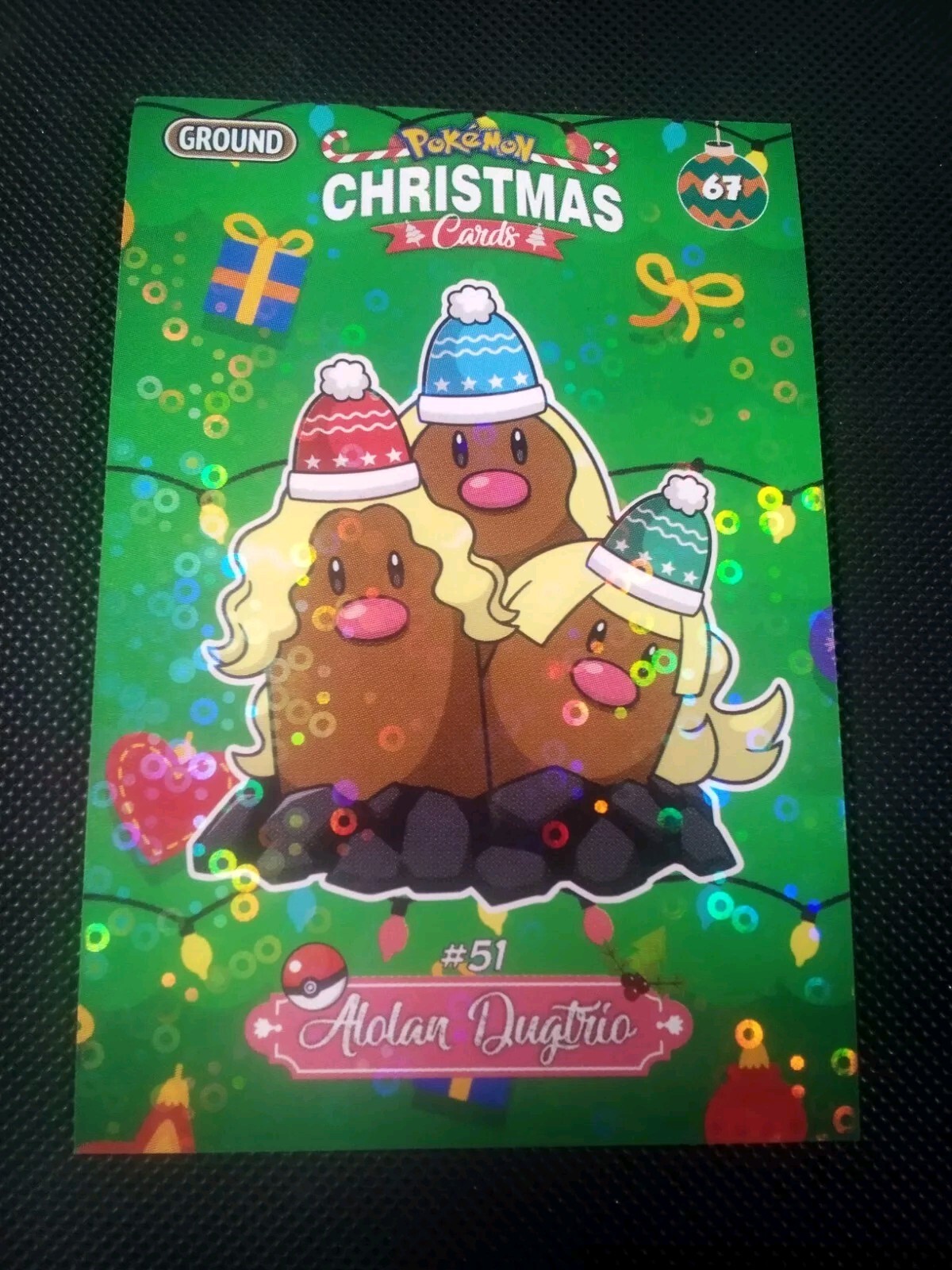 Pokemon 2024 Peru DKV Collectoons Christmas #67 Alolan Dugtrio Holo US Seller
