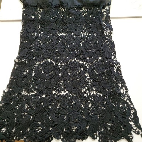 Shawl Wrap Stole Black Lace Edge Sheer Back 14x78" Dressy Goth Steampunk Metal - Picture 4 of 8