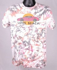 "LOVE BEACH" T Shirt-Tie Die-Pink Sports Car-1996-M