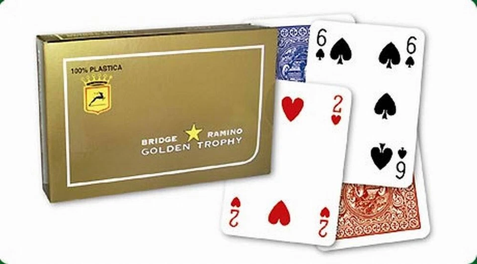 MODIANO POKER BRIDGE GOLDEN TROPHY 100% Plastik 2x 54 - 4er Index
