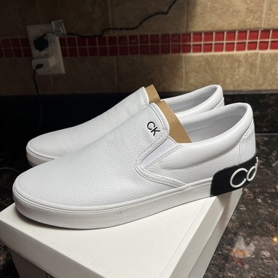 Calvin Klein Ryor Men s Sneakers White Low Top Size 9M Casual Fashion Shoes