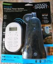 myTouchSmart 35167 Simple Set Indoor Outdoor 2-Outlet Wireless Timer System NEW