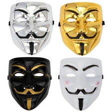 4 Pack V for Vendetta Mask Guy Fawkes Mask Quality Anonymous for Halloween Costu