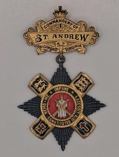 Antique Masonic Knights Templar Medal St Andrew Commandery Richmond VA