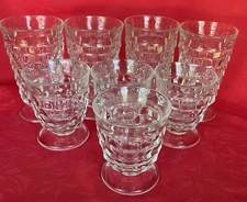 Whitehall Colony Clear Ice Tea & Footed Tumbler Glasses Cube Design Set of 8