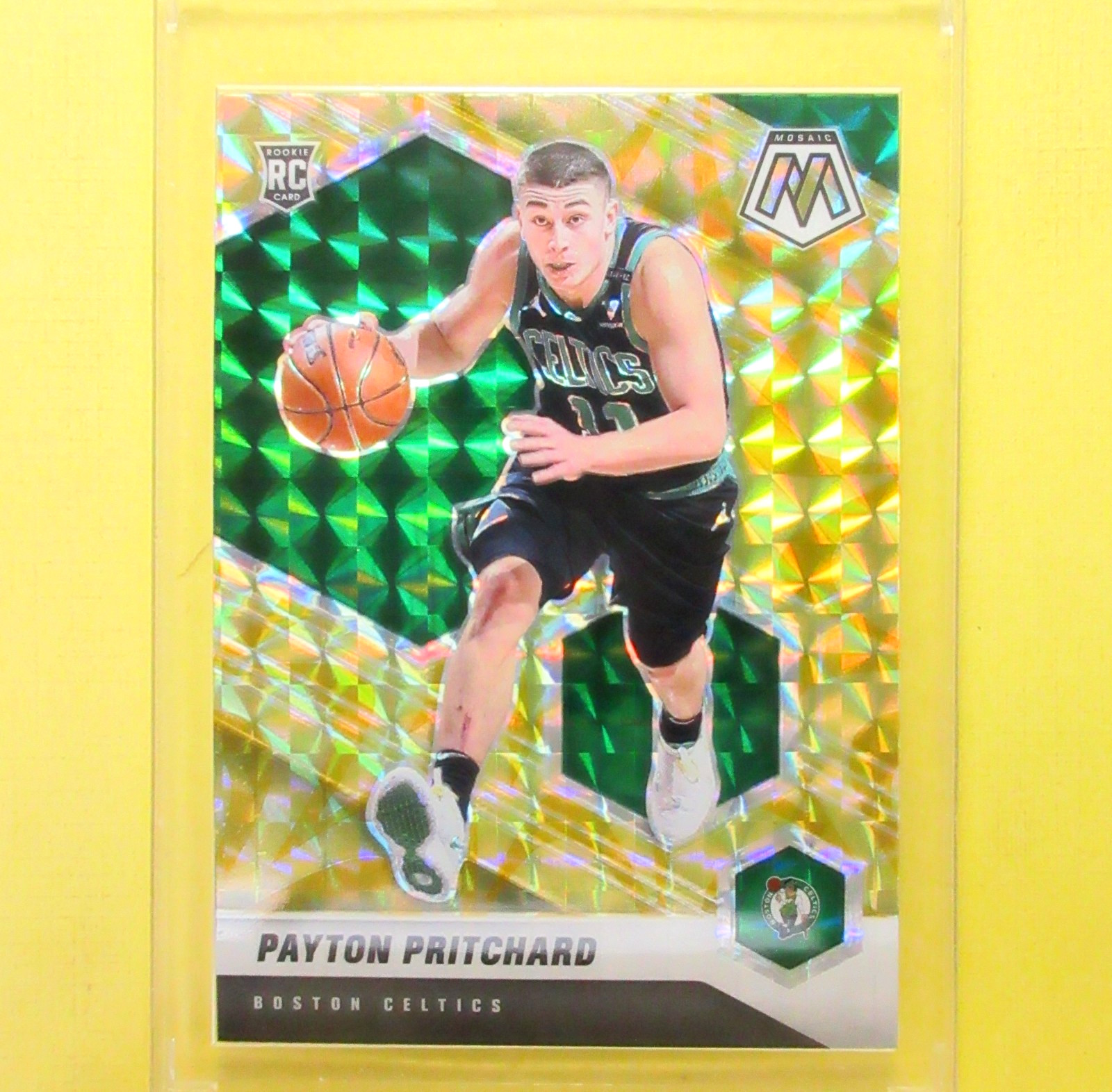Payton Pritchard 2020-21 Panini Mosaic Reactive Yellow Prizm #210 Celtics