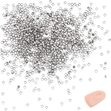 1000Pcs Round Crimp Beads 1.5mm Stainless Steel Spacer Beads 0.8mm Hole Tiny Met