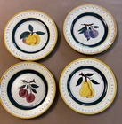 VTG Stangl Pottery "Fruit" Salad Plates 8 1/8” Set of Plums Cherries Apple Pear