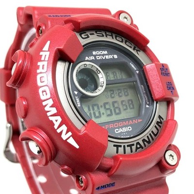 G-Shock DW-8201GF-4 Frogman Red Metal Pearl Dive Watch Used