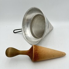 Vintage Wear-Ever #8 Food Mill Ricer Strainer Sieve Colander with Wooden Pestle