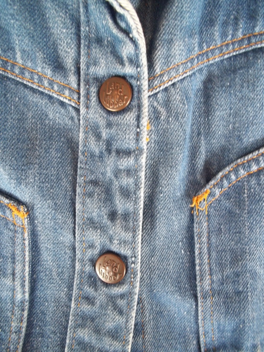 Vintage 1970s Landlubber Denim Coat Long Jean Jacket Western