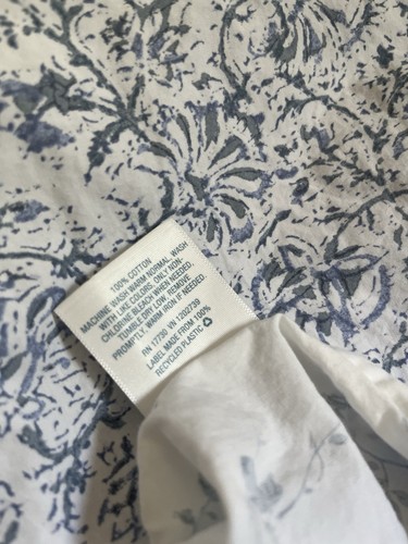 ๐ท HTF SIMPLY SHABBY CHIC RACHEL ASHWELL TWIN BLUE BATIK FLORAL DUVET & SHAM SET - Picture 4 of 5