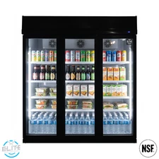 60" Commercial 3 Glass Door Merchandiser Cooler Refrigerator 40 Cu. Ft.