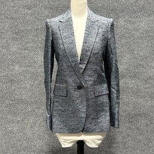 Stella McCartney Blazer Womens 40 Blue Flecked Tweed One Button Jacket Tailored
