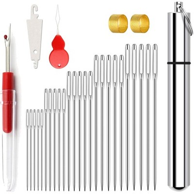 Sewing Needles, Large Eye Needles, 25 Pieces Large Eye Needle, 5 Sizes of Ste...