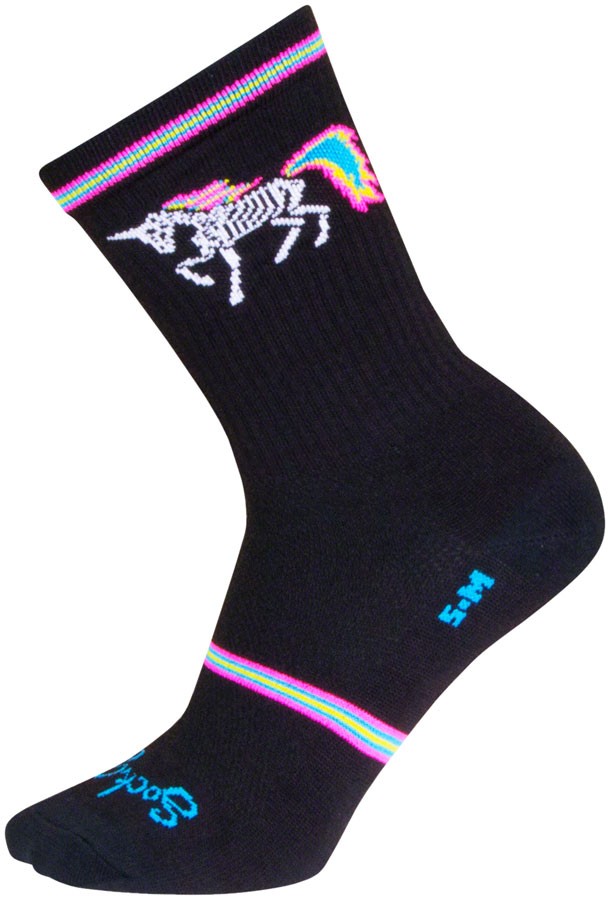 SockGuy Crew Socks Small/Medium Black/Multi