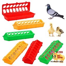 6 Pieces Plastic Flip Top Bird Small Poultry Feeder Quail Chick Feeder Waterer