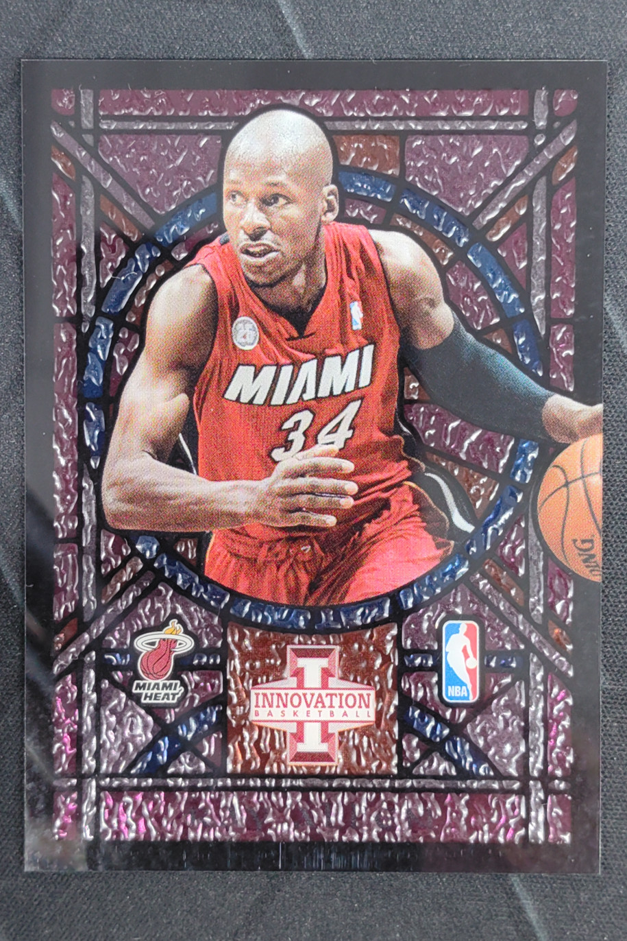2012-13 Panini Innovation Ray Allen Stained Glass Purple #4 Miami Heat SSP