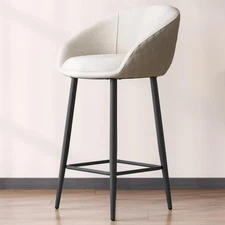  Bar Stools Set of 2 Modern Counter Height Barstools Swivel Adjustable Fabric