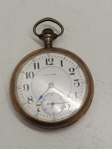 Antique 14k Waltham GF  17J Open Face Pocket Watch