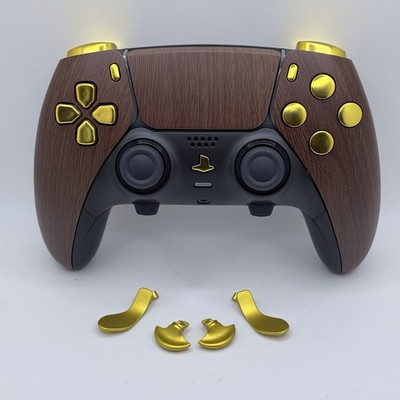 Sony PS5 DualSense Edge Wireless Controller PlayStation 5 - Wood Grain & Gold