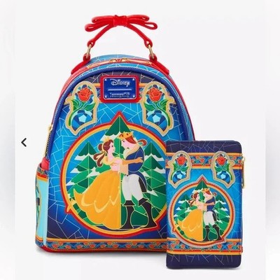 Disney Loungefly Beauty and the Beast Stained Glass Mini Backpack - Multicolor Loungefly Disney Beauty and the Beast Belle Stained Glass  main image 3