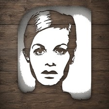 Reusable Female Face with Short Hair Mylar Stencil for DIY Stencil Template