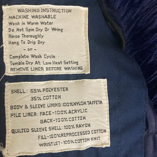 Vintage Polly Pepper Coat Girls Size 7 Navy Blue Faux Fur Lined - Picture 7 of 10