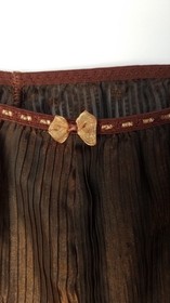 Aubade pleated chiffon and lace bra and panty set Coffee tones Tap panty 36B L