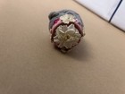 VTG preserved egg easter decoration pink flower hat gray hair lady — photo 4