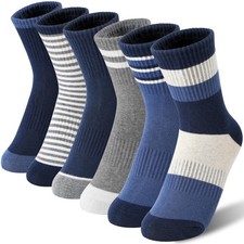 Boys Kids Socks Athletic Basketball Sport Youth Crew Cotton Breathable Outdoo...