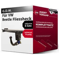 Für Beetle Fliessheck 9C1/1C1 (G.D.W.) Anhängerkupplung abnehmbar + E-Satz 13pol