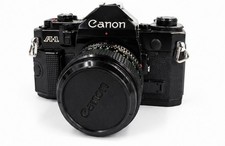 Canon A-1 Black 35mm SLR Film Camera with Canon FD 50mm f/1.4 Lens