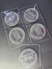 5 REPUBLIC MEDALS CORPORATION 1 TROY OZ .999 FINE SILVER BULLION ROUND PL
