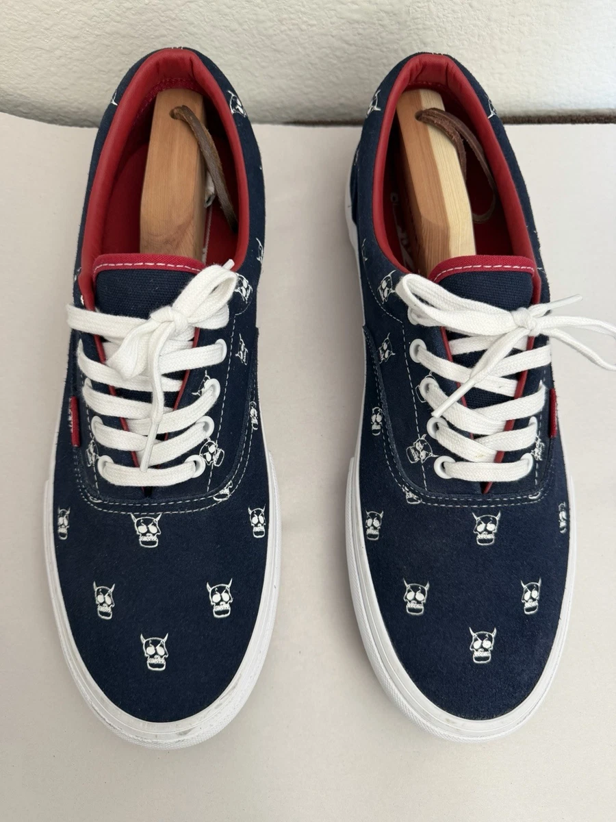 Vans~Men\'s 10~ Era Pro Kader Sylla Canvas Skull Logo Navy/Red White Sneakers NEW VANS Era Pro Kader Sylla Suede Navy Blue White Skull Women main image 4