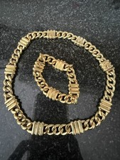 925 Silver Gold Overlay Bracelet And Chain Sterling Silver Set 202.56g Not Scrap