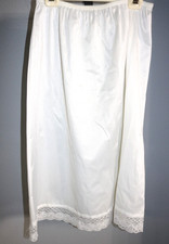 Vintage Wondermaid Half Slip with Lace Trim White - Size Large